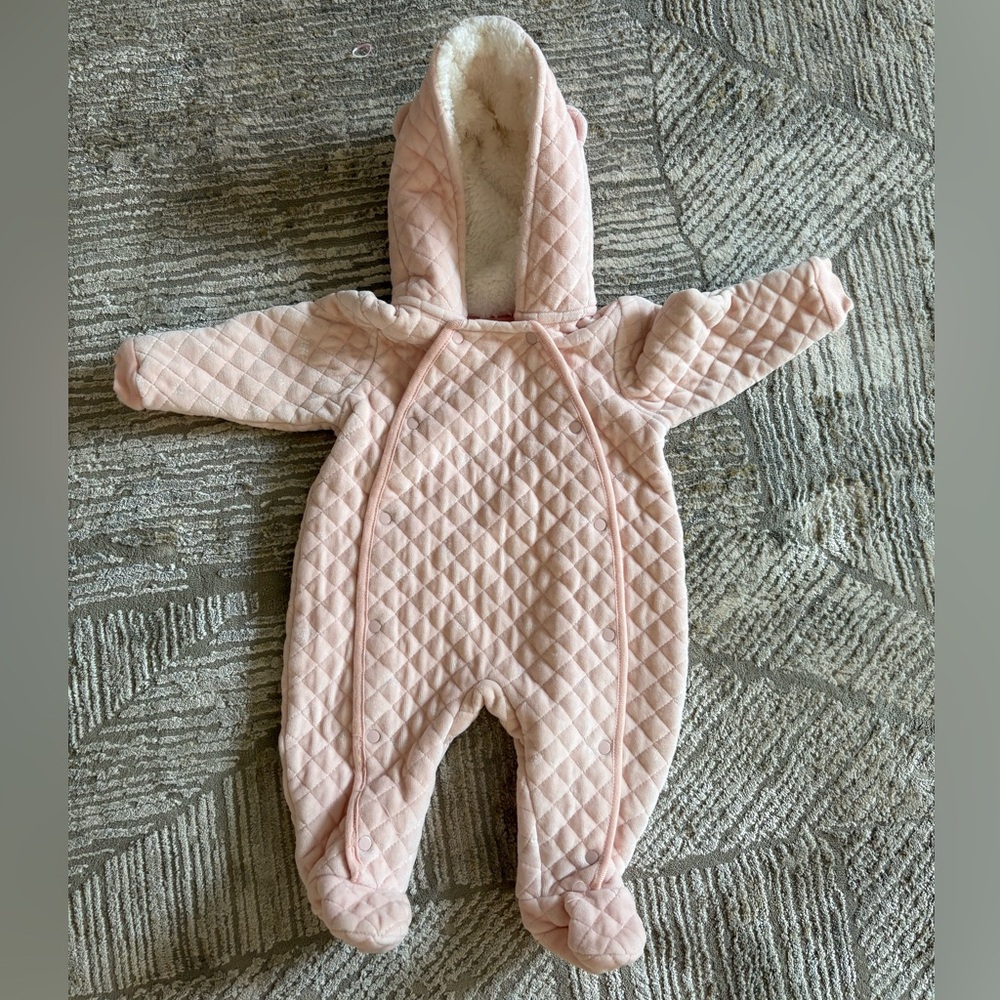 NWOT Nordstrom Quilted Pink Hooded Bunting Suit